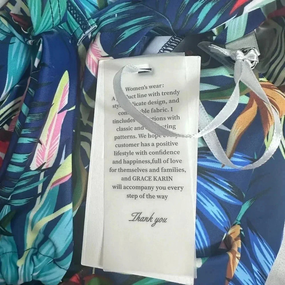 NWT Grace Karin One Piece tropical floral print Swimsuit size large - Picture 10 of 13